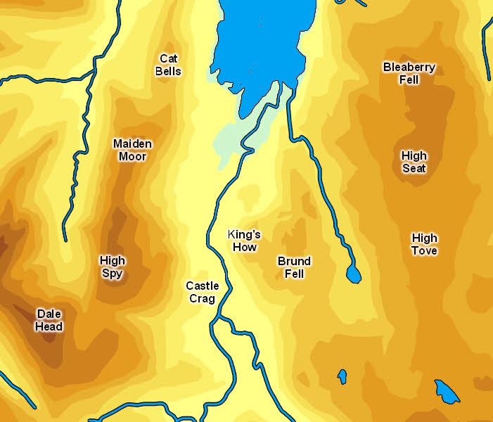 Index to northern Borrowdale Fells 