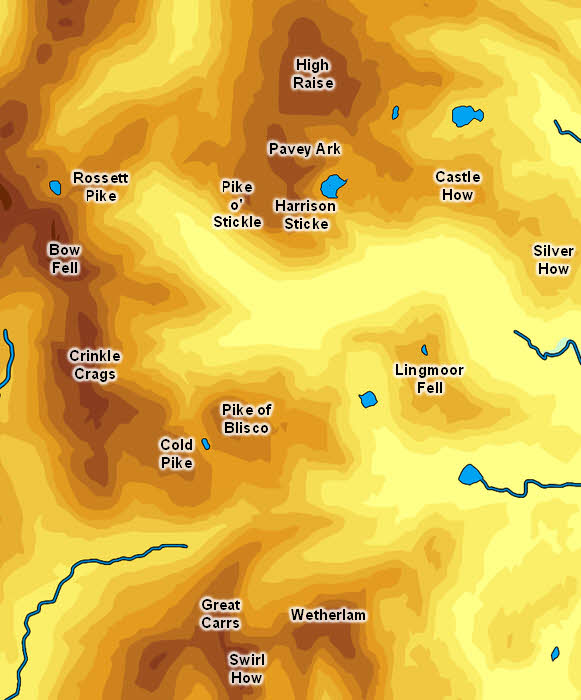 Index to the Langdale Fells 