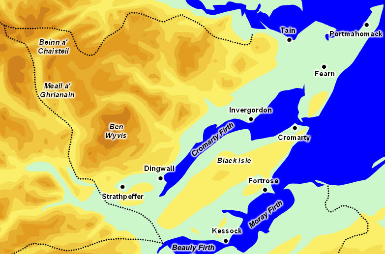 Clickable map for Easter Ross 