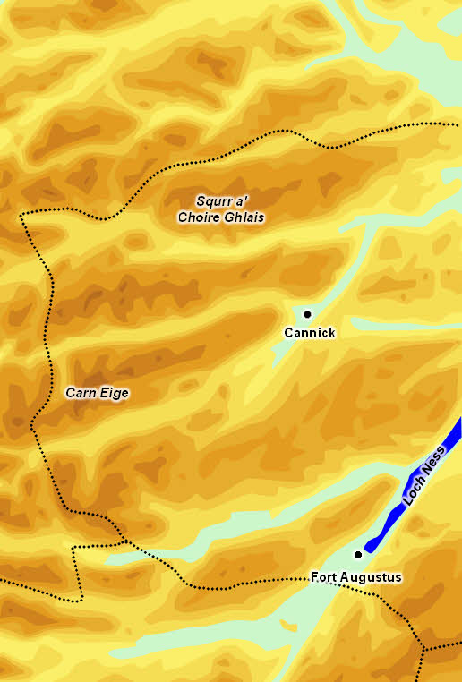 Clickable map for the western part of the Inverness region